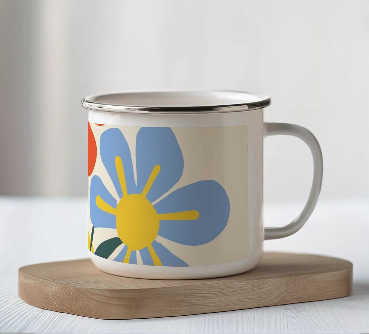 Design floreale colorato - Allegro decoro retrò tazza in smalto da Whole©
