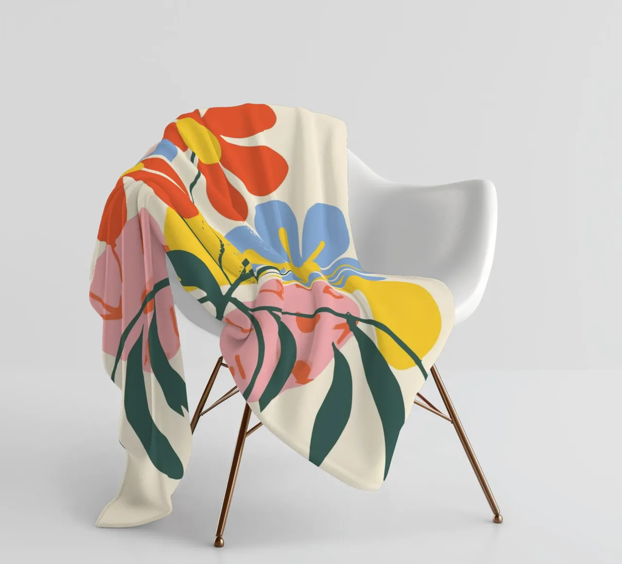 Design floreale colorato - Allegro decoro retrò coperta in pile da Whole©