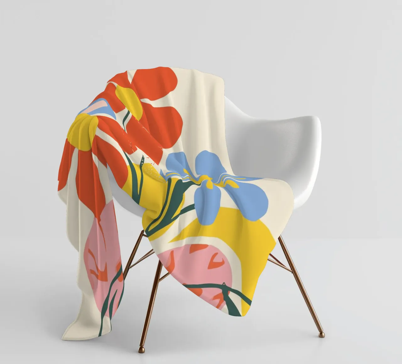 Design floreale colorato - Allegro decoro retrò coperta in pile da Whole©