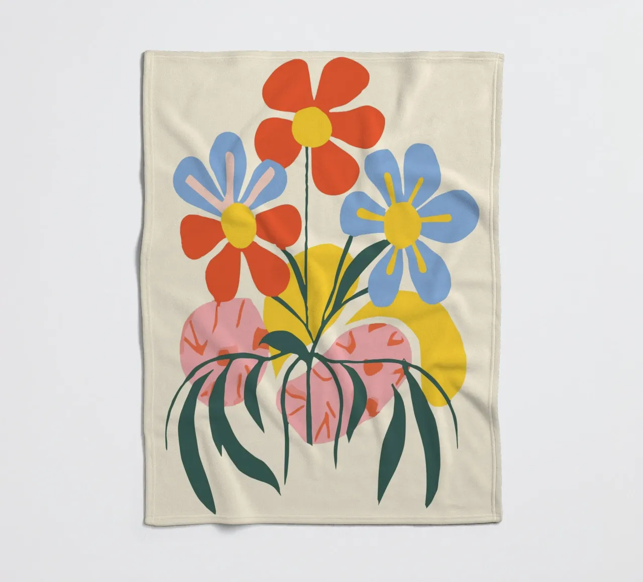 Design floreale colorato - Allegro decoro retrò coperta in pile da Whole©