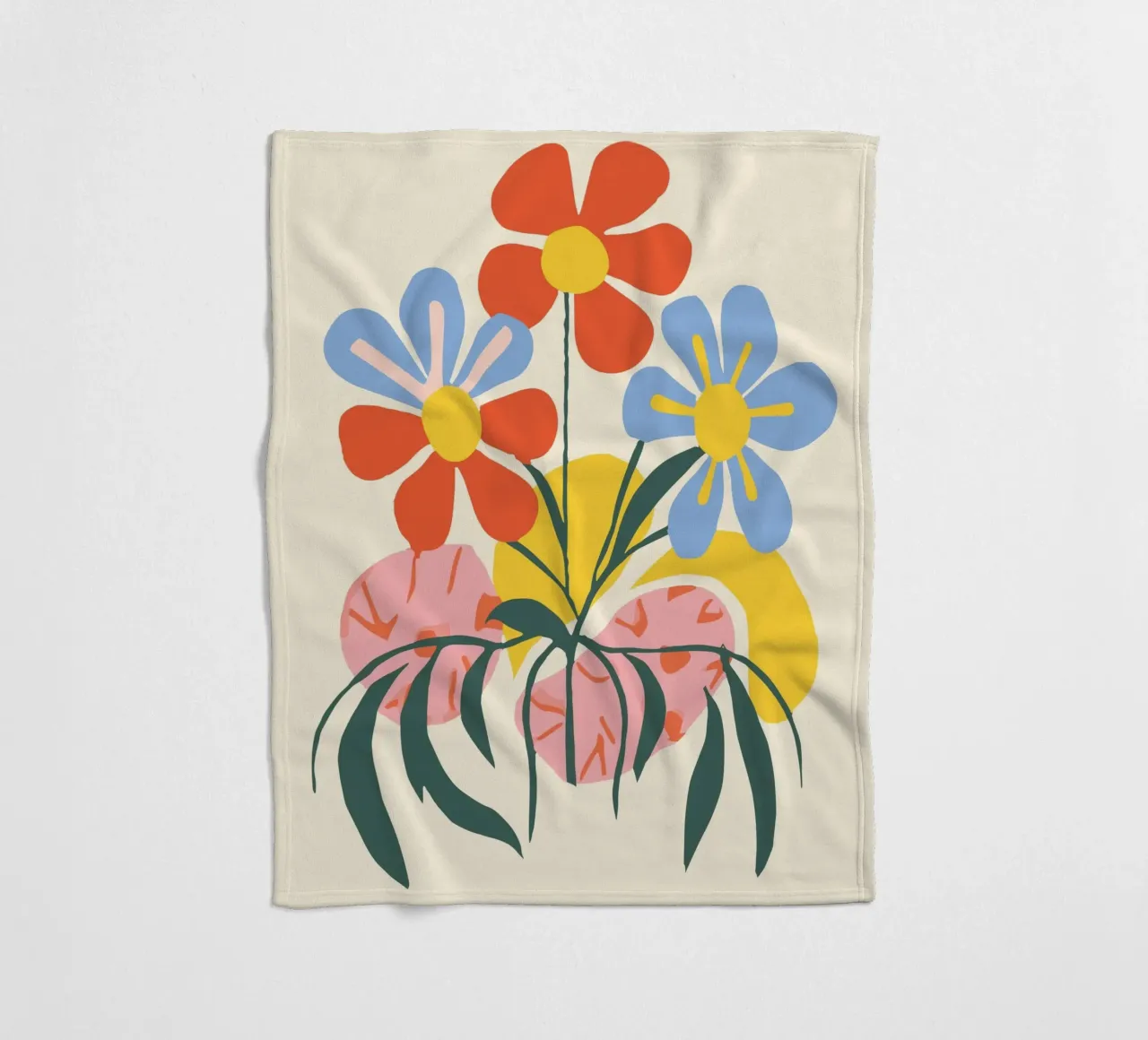 Design floreale colorato - Allegro decoro retrò coperta in pile da Whole©