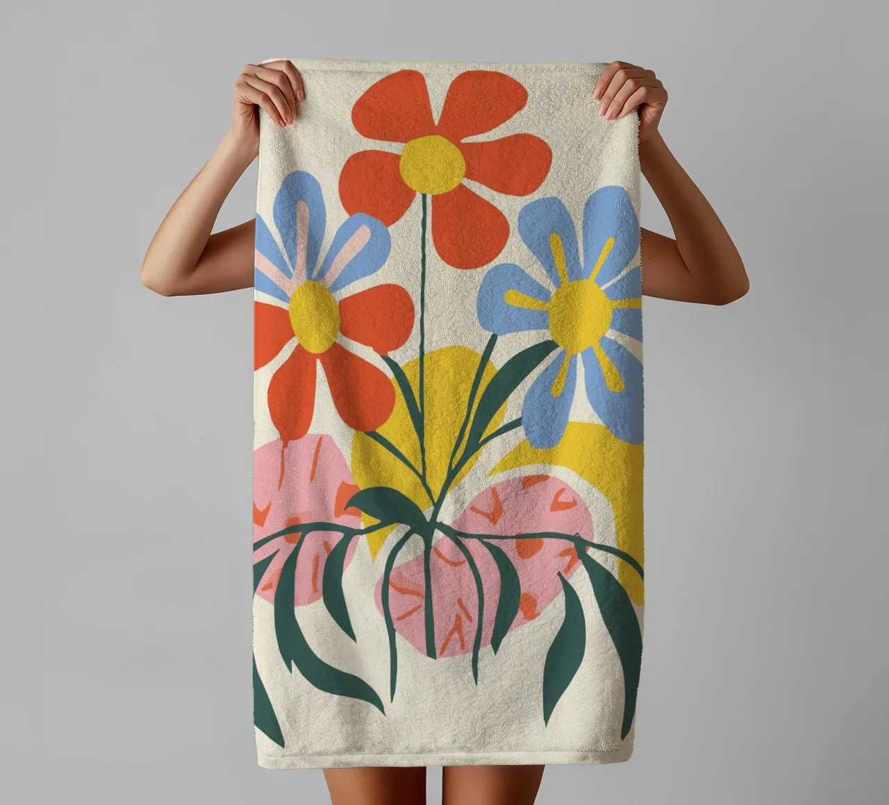 Design floreale colorato - Allegro decoro retrò asciugamano da bagno da Whole©