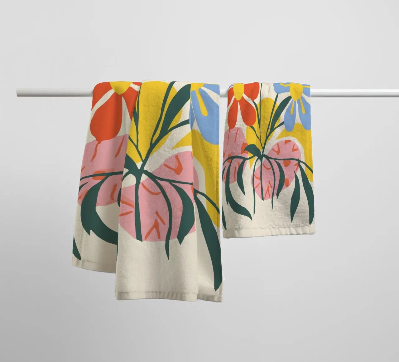 Design floreale colorato - Allegro decoro retrò asciugamano da bagno da Whole©