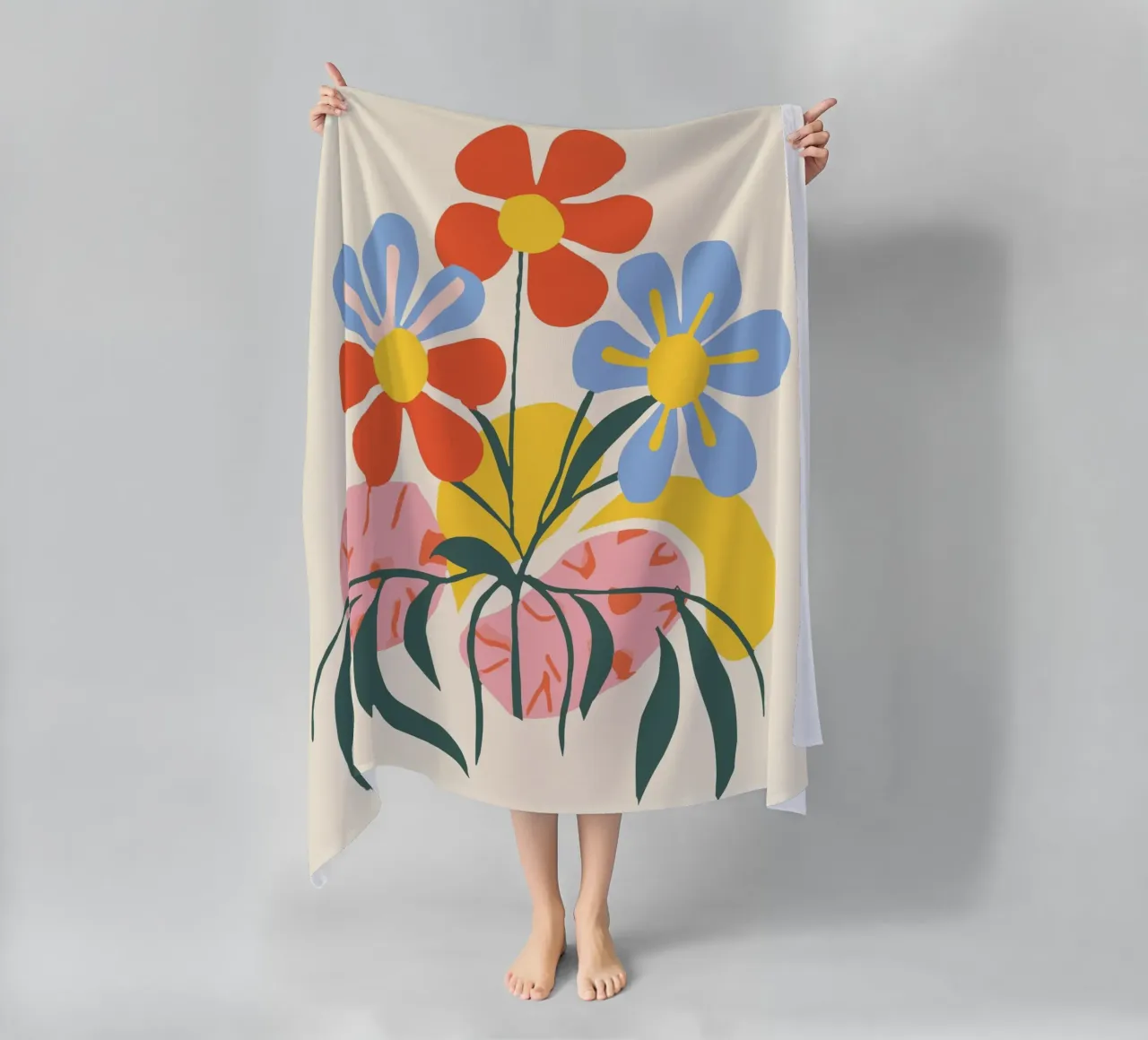 Design floreale colorato - Allegro decoro retrò telo mare da Whole©