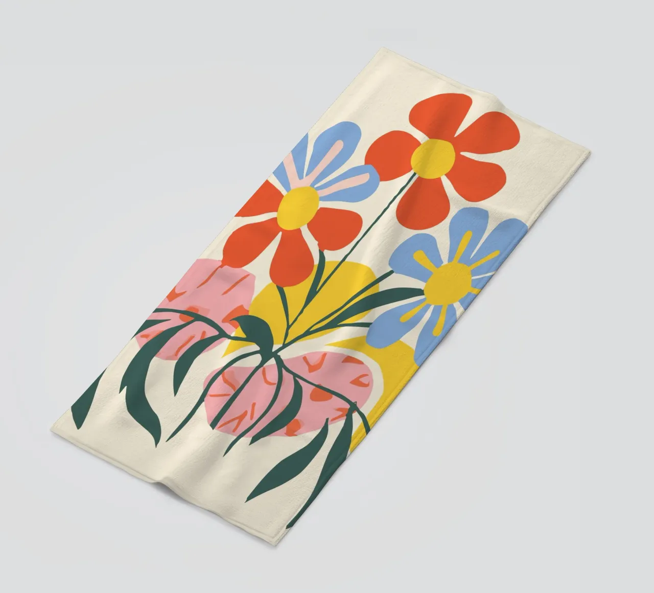 Design floreale colorato - Allegro decoro retrò telo mare da Whole©