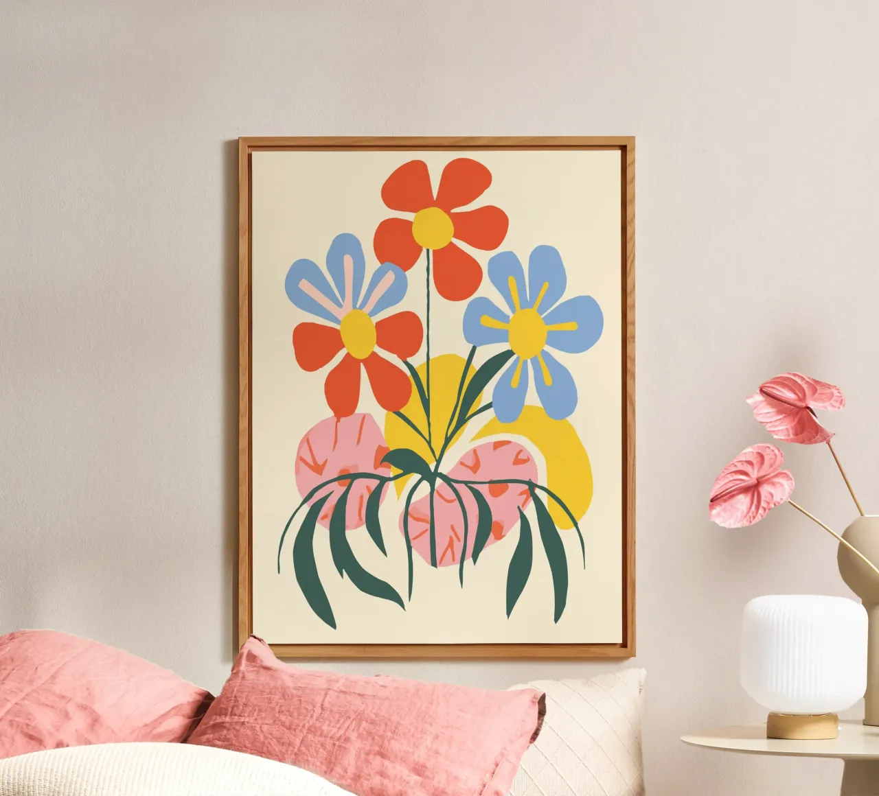 Design floreale colorato - Allegro decoro retrò alluminio dibond da Whole©