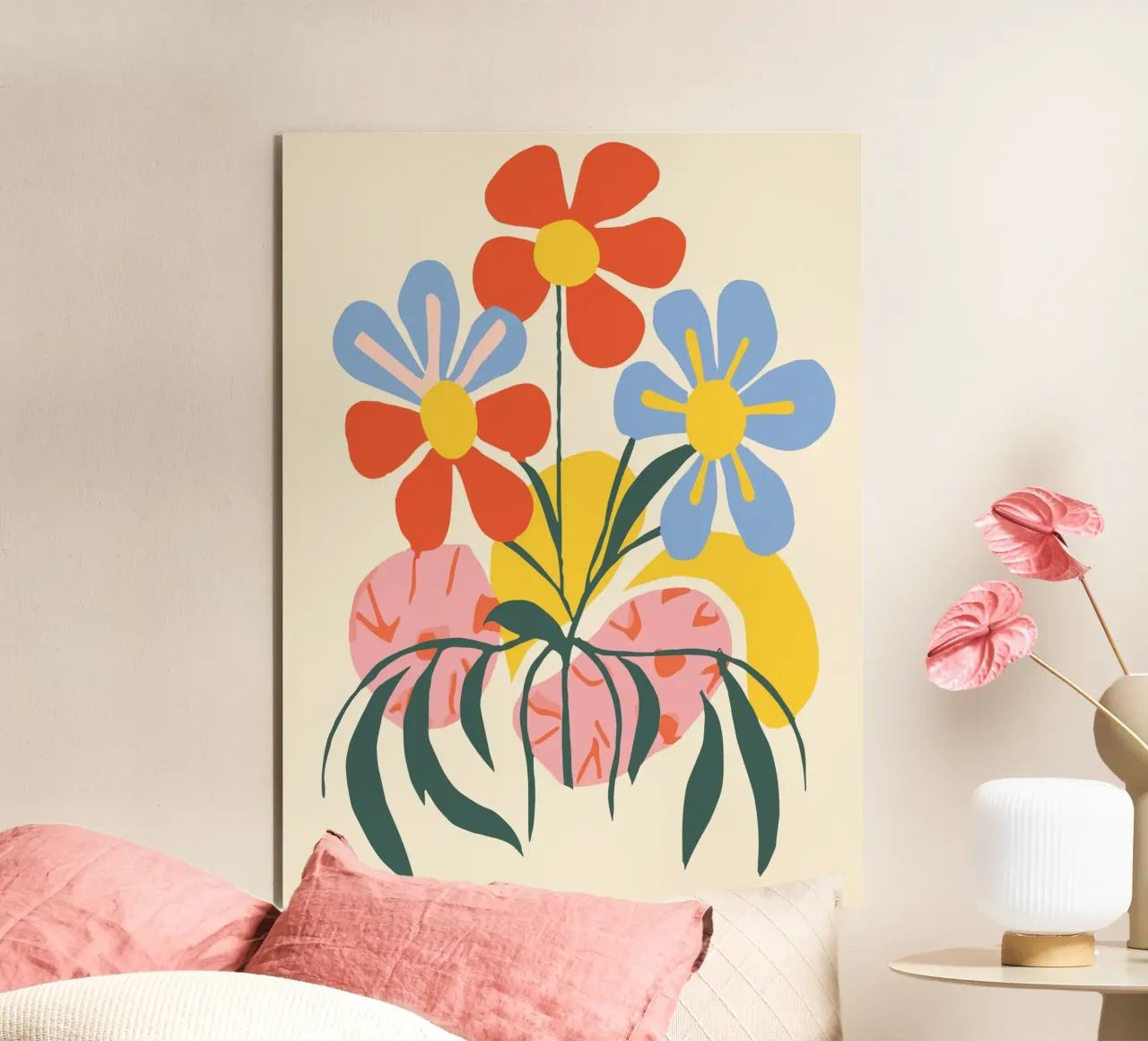 Design floreale colorato - Allegro decoro retrò alluminio dibond da Whole©