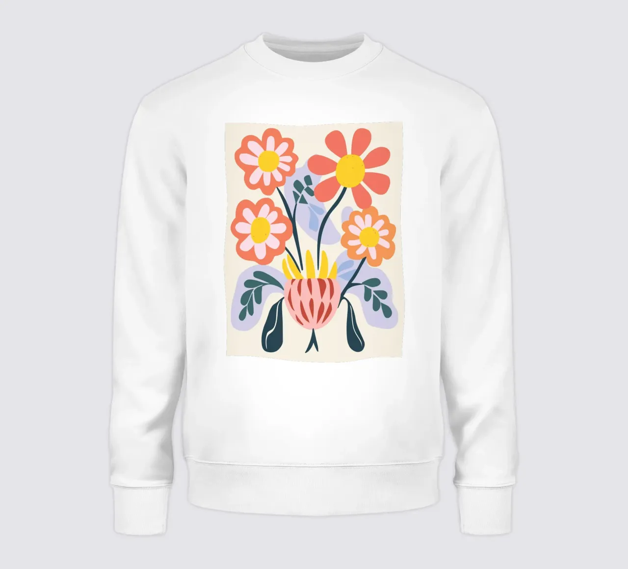 Retro Blumenvase – Fröhliches Florales Design Sweatshirt von Whole©