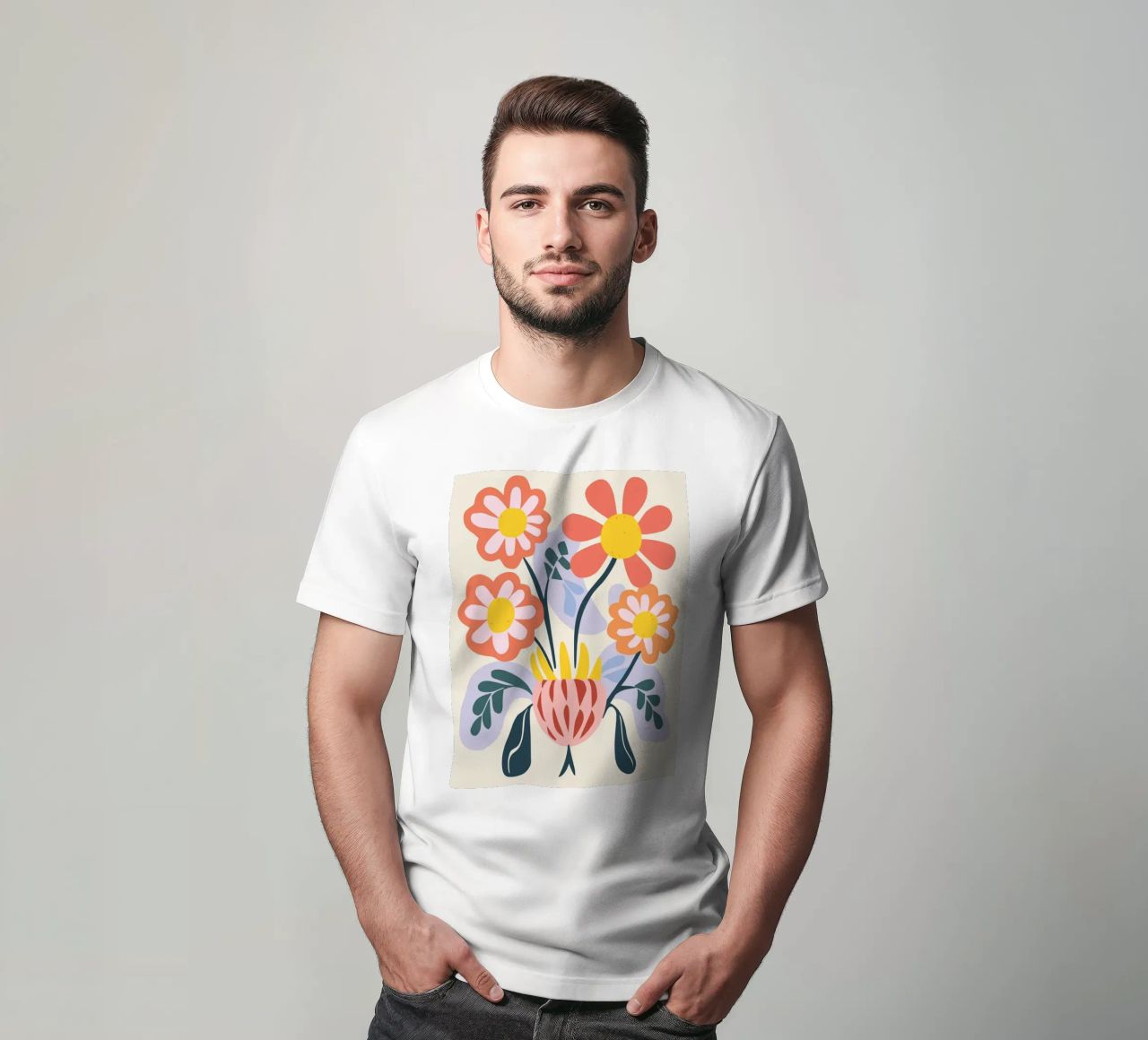 Vaso di fiori retrò - Allegro design floreale t-shirt da Whole©