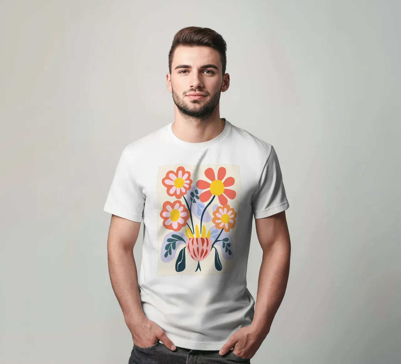 Vaso di fiori retrò - Allegro design floreale t-shirt da Whole©