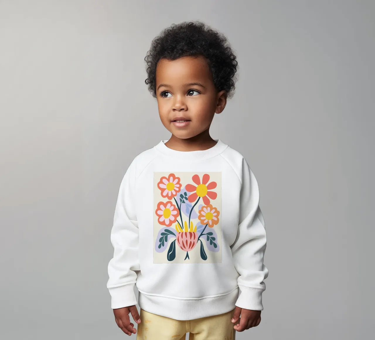Retro Blumenvase – Fröhliches Florales Design Baby Sweatshirt von Whole©
