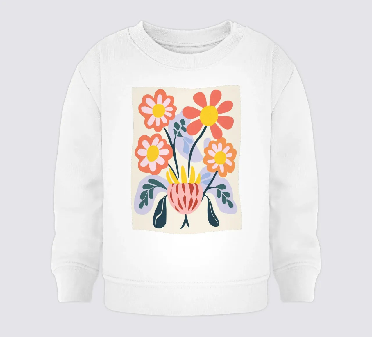 Vase à fleurs rétro - Design floral joyeux sweat pour bébé de Whole©