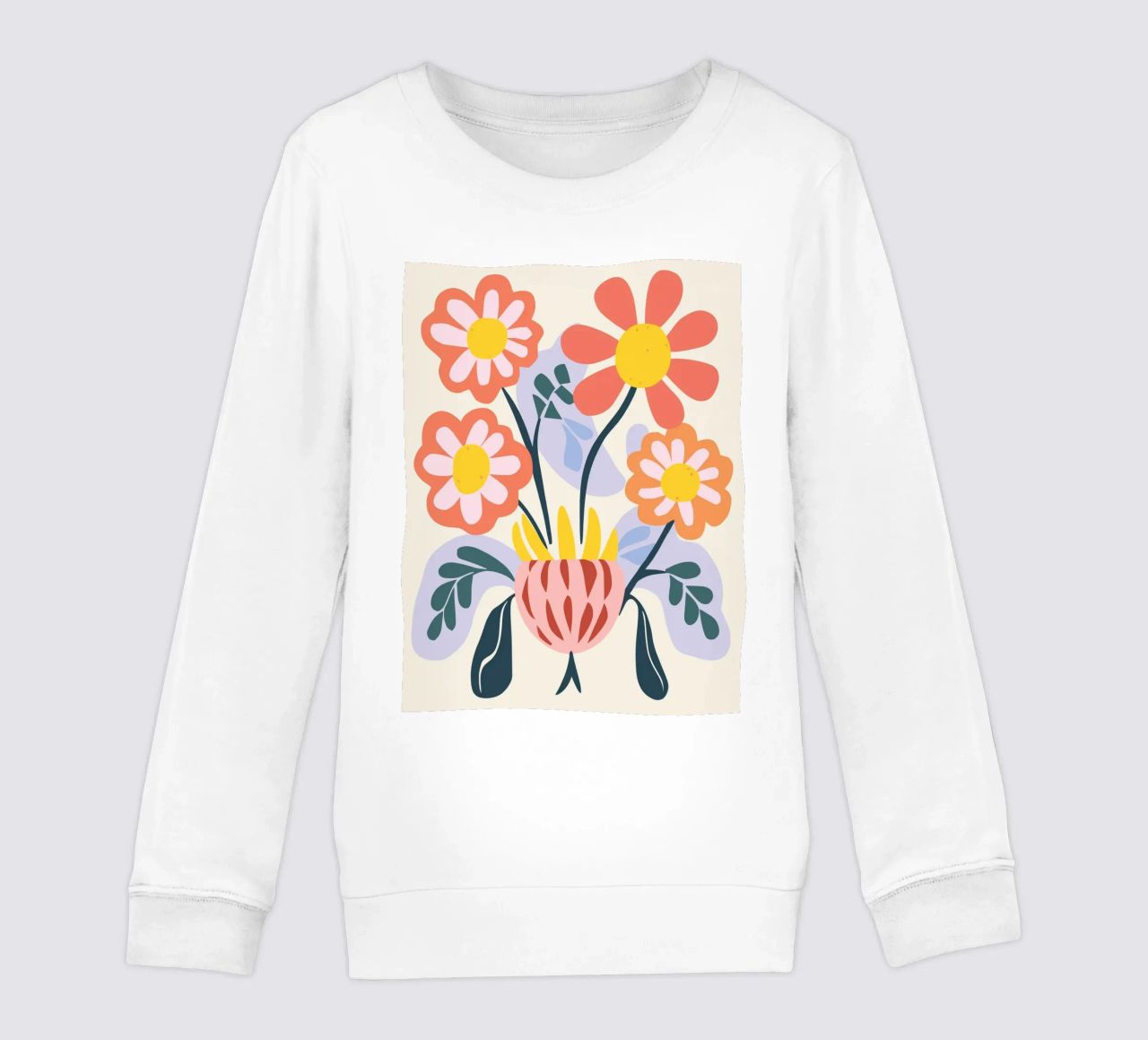Vaso di fiori retrò - Allegro design floreale felpa bambino da Whole©