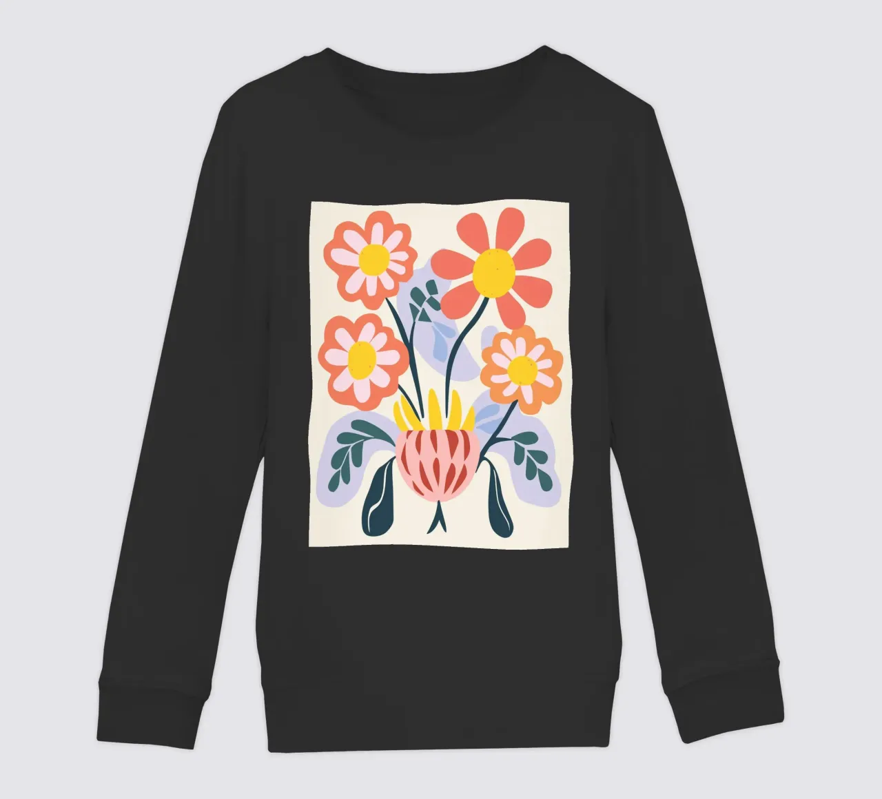 Vaso di fiori retrò - Allegro design floreale felpa bambino da Whole©