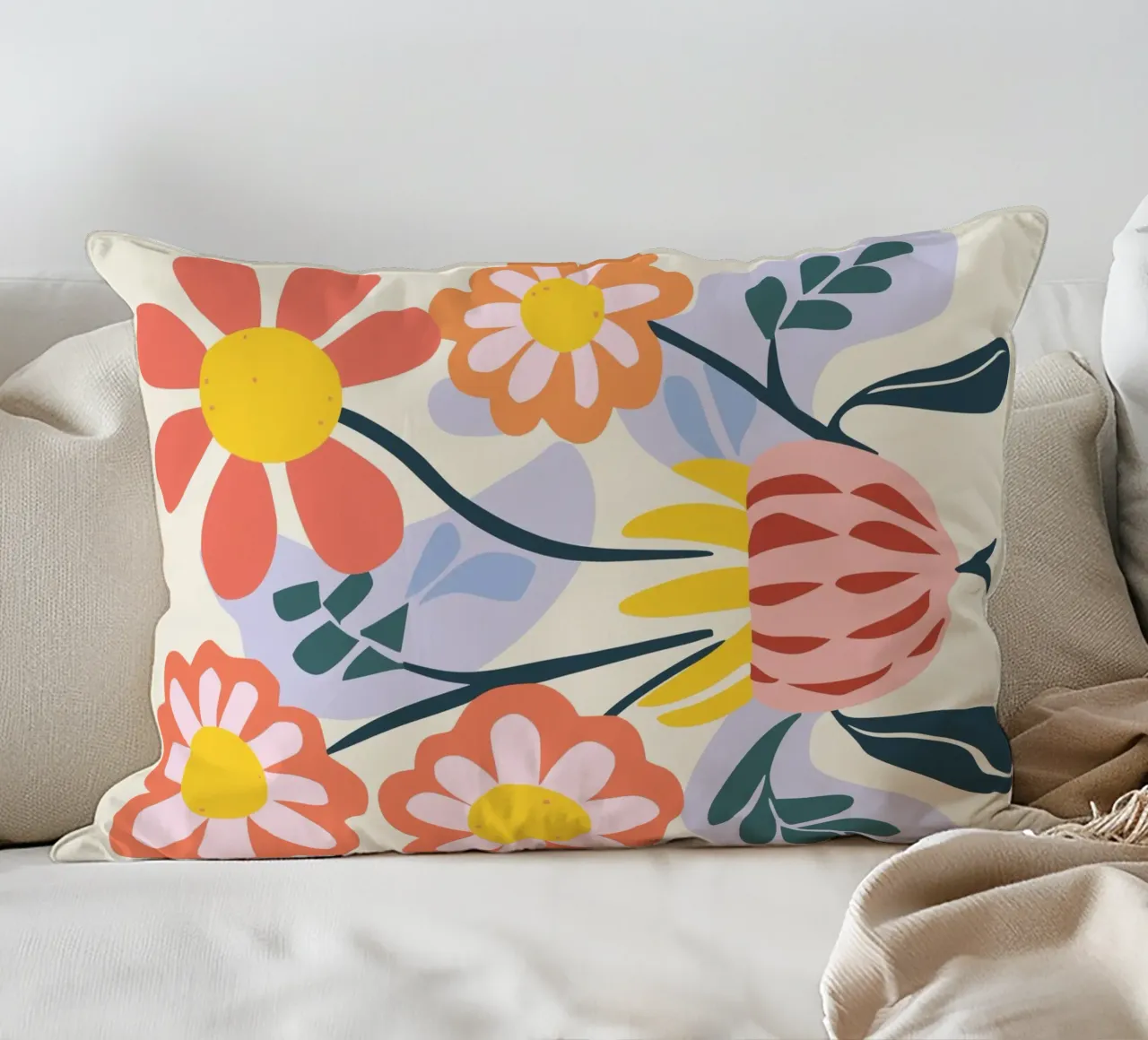 Vaso di fiori retrò - Allegro design floreale cuscino da Whole©
