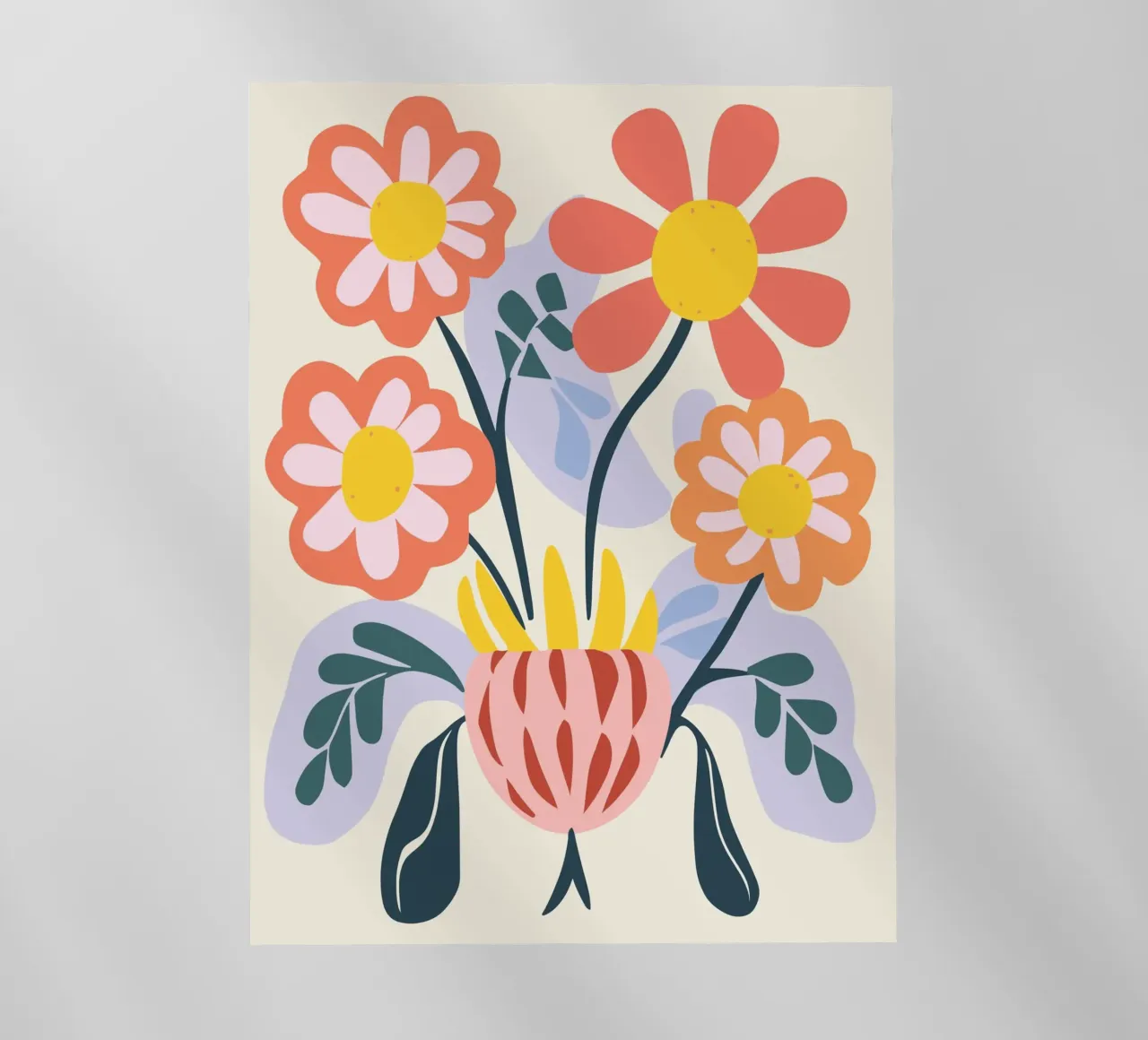 Vaso di fiori retrò - Allegro design floreale pellicola backlit da Whole©