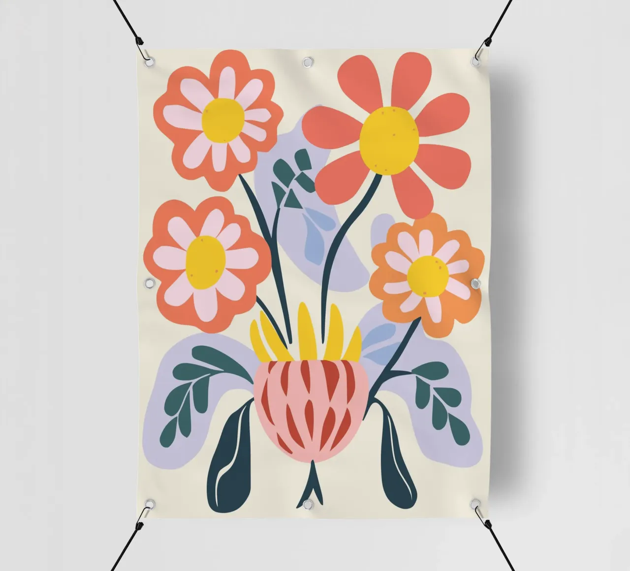 Vaso di fiori retrò - Allegro design floreale telo in pvc da Whole©