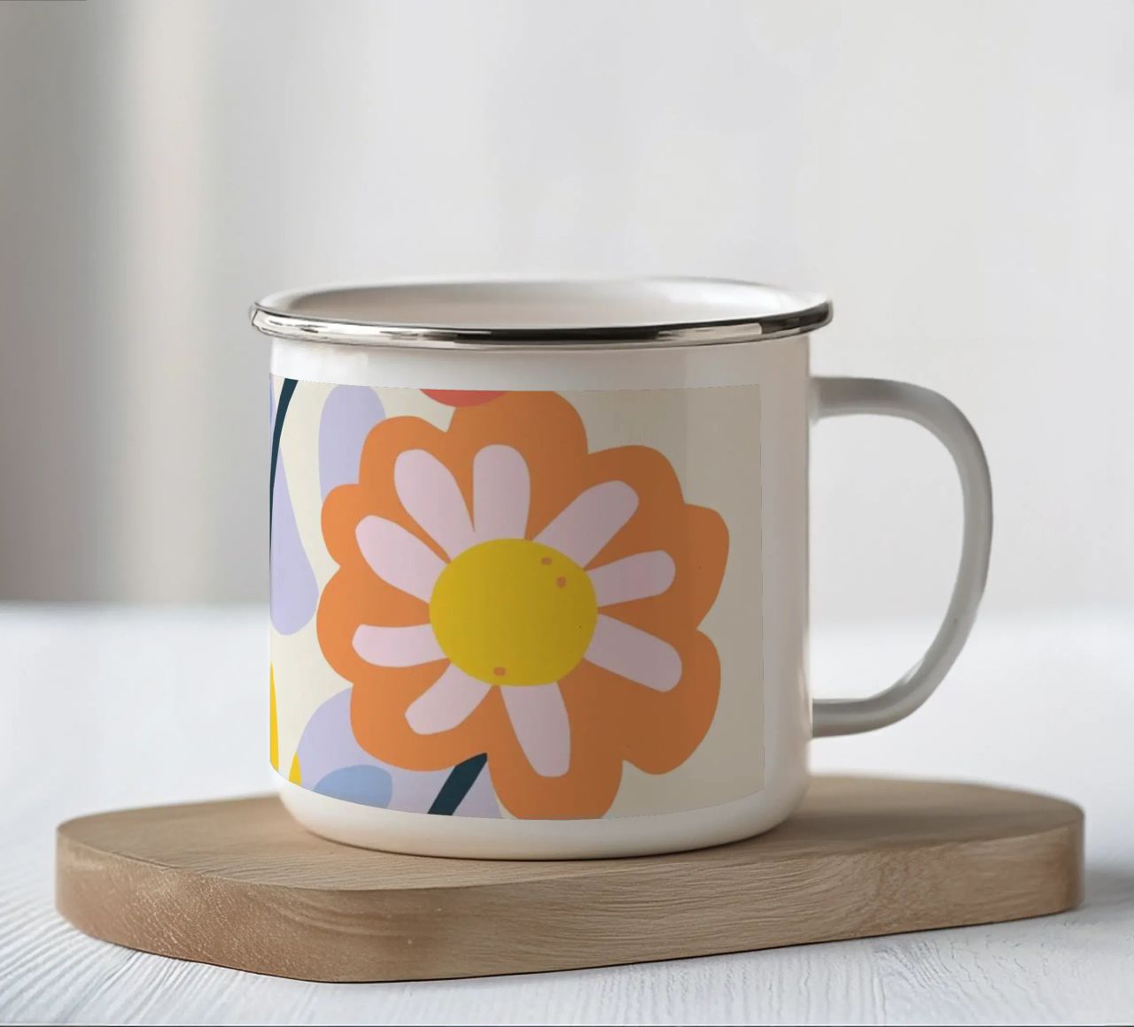 Vaso di fiori retrò - Allegro design floreale tazza in smalto da Whole©