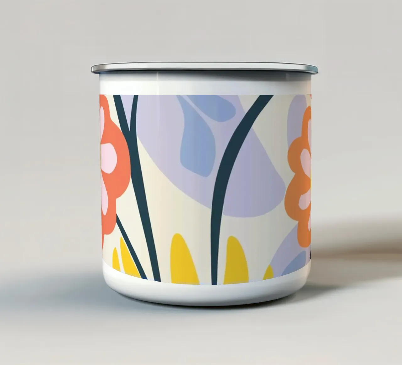 Vase à fleurs rétro - Design floral joyeux mug en émail de Whole©