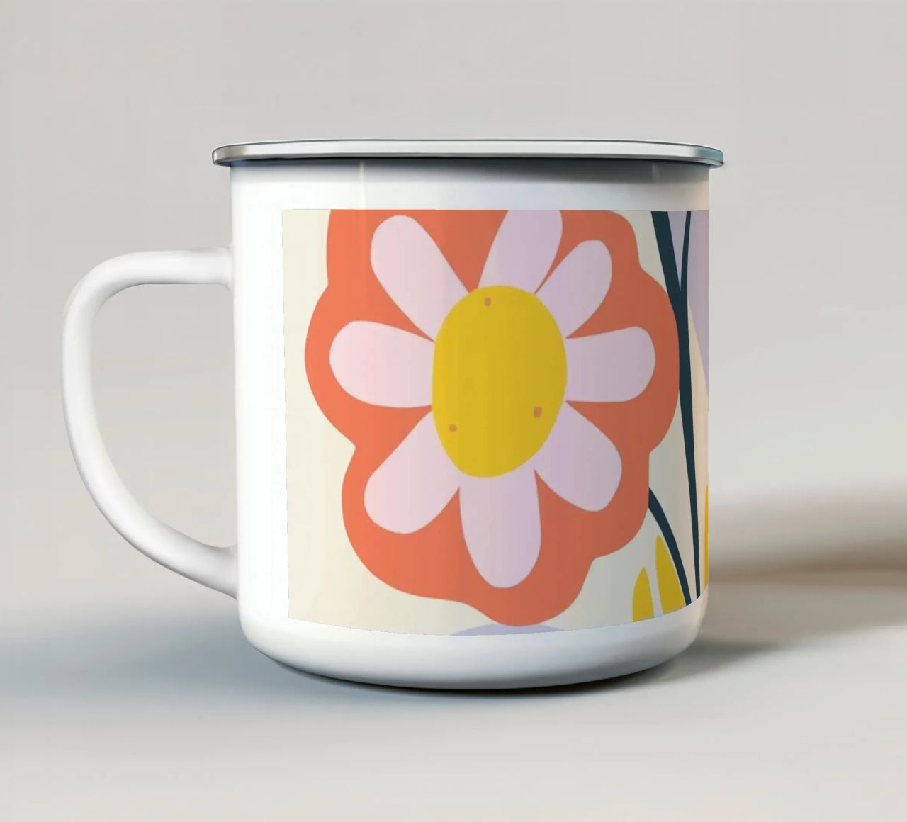 Vaso di fiori retrò - Allegro design floreale tazza in smalto da Whole©
