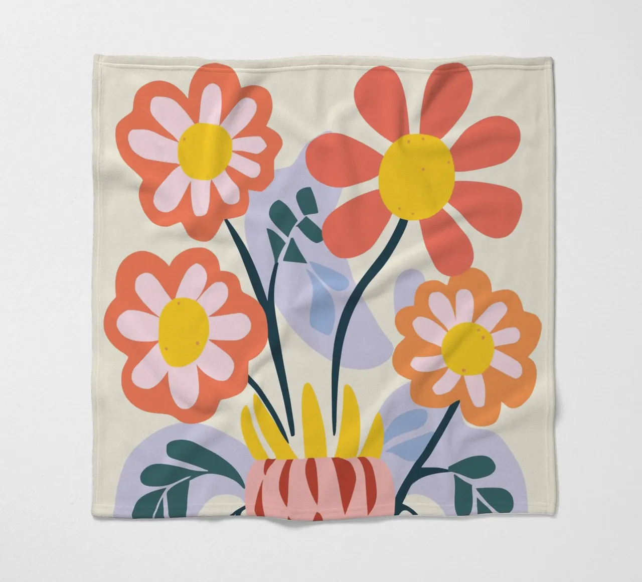 Vaso di fiori retrò - Allegro design floreale coperta in pile da Whole©