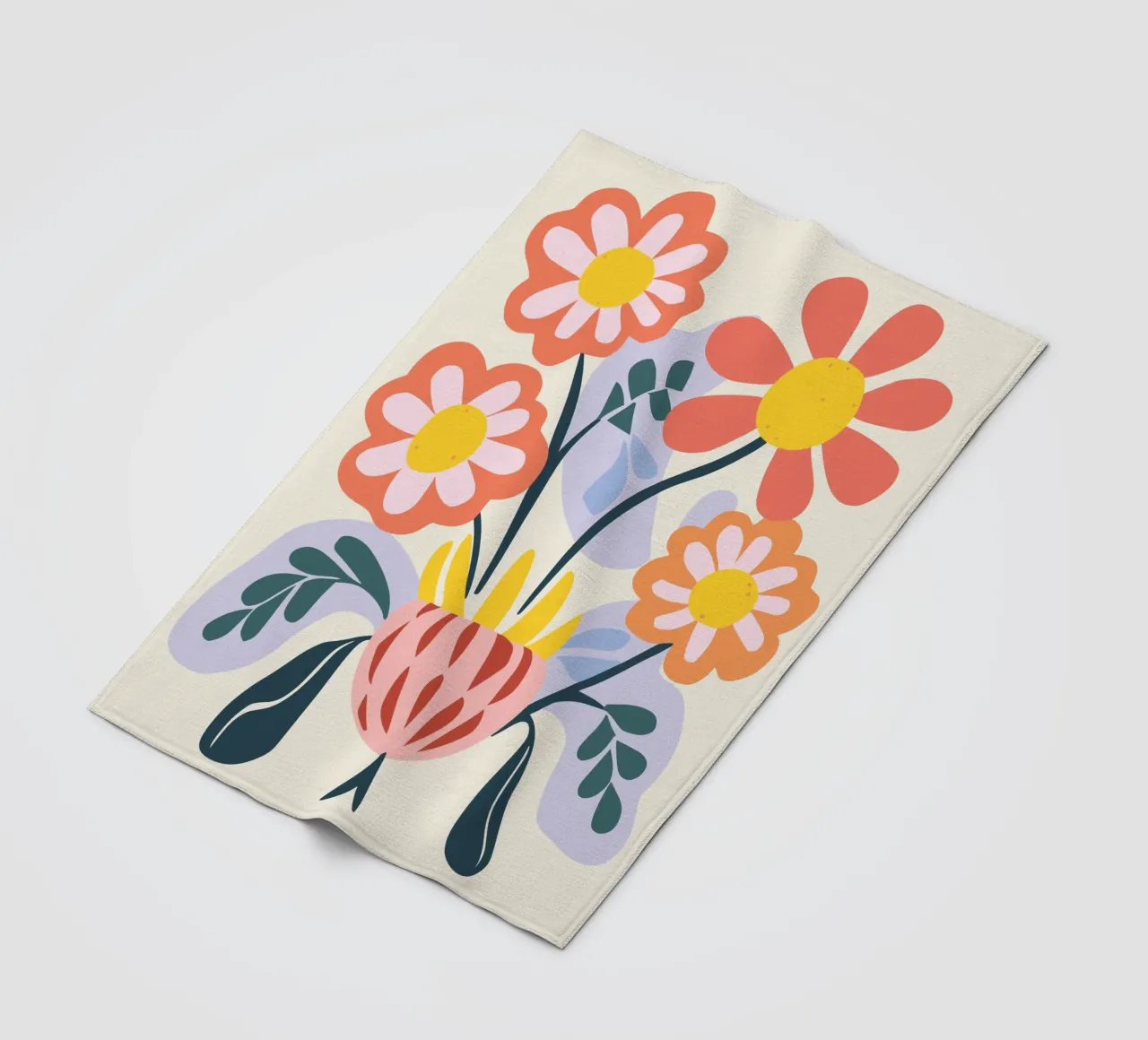 Vaso di fiori retrò - Allegro design floreale coperta in pile da Whole©