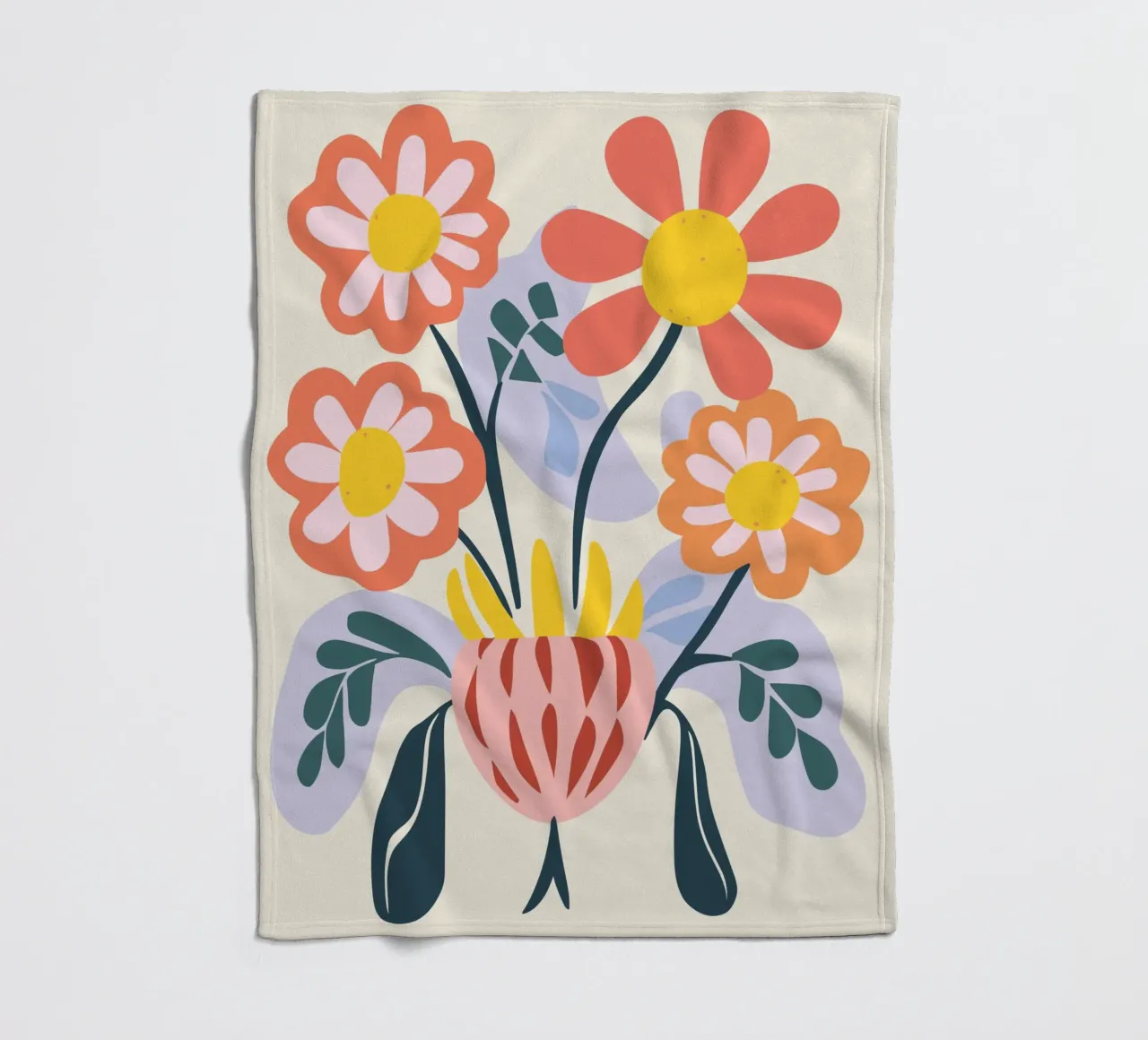 Vaso di fiori retrò - Allegro design floreale coperta in pile da Whole©