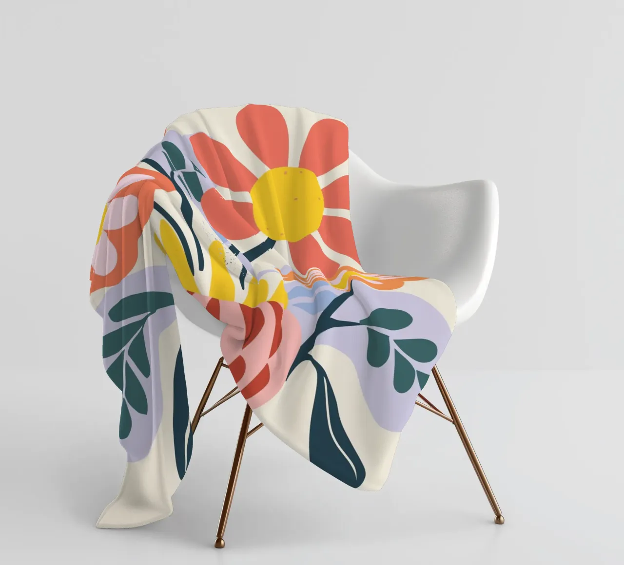 Vaso di fiori retrò - Allegro design floreale coperta in pile da Whole©