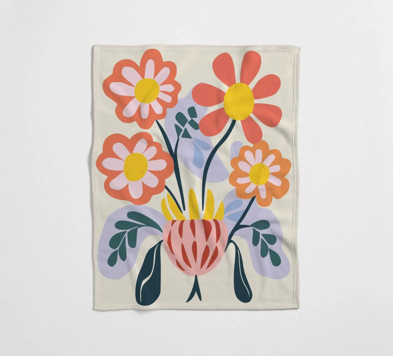 Vaso di fiori retrò - Allegro design floreale coperta in pile da Whole©