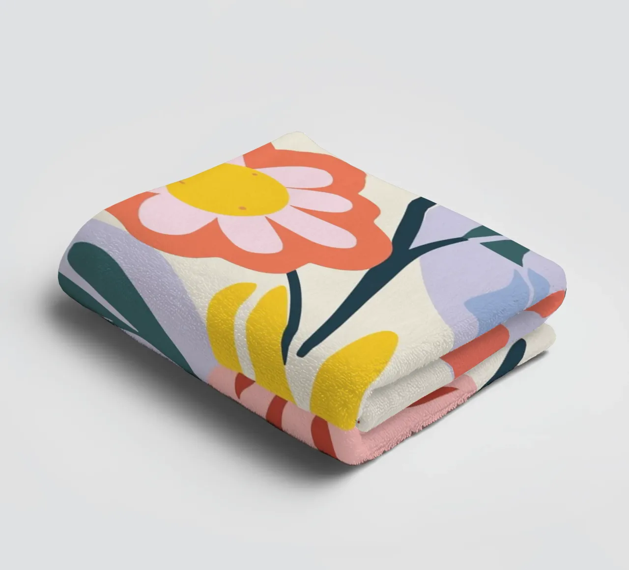 Vaso di fiori retrò - Allegro design floreale asciugamano da bagno da Whole©