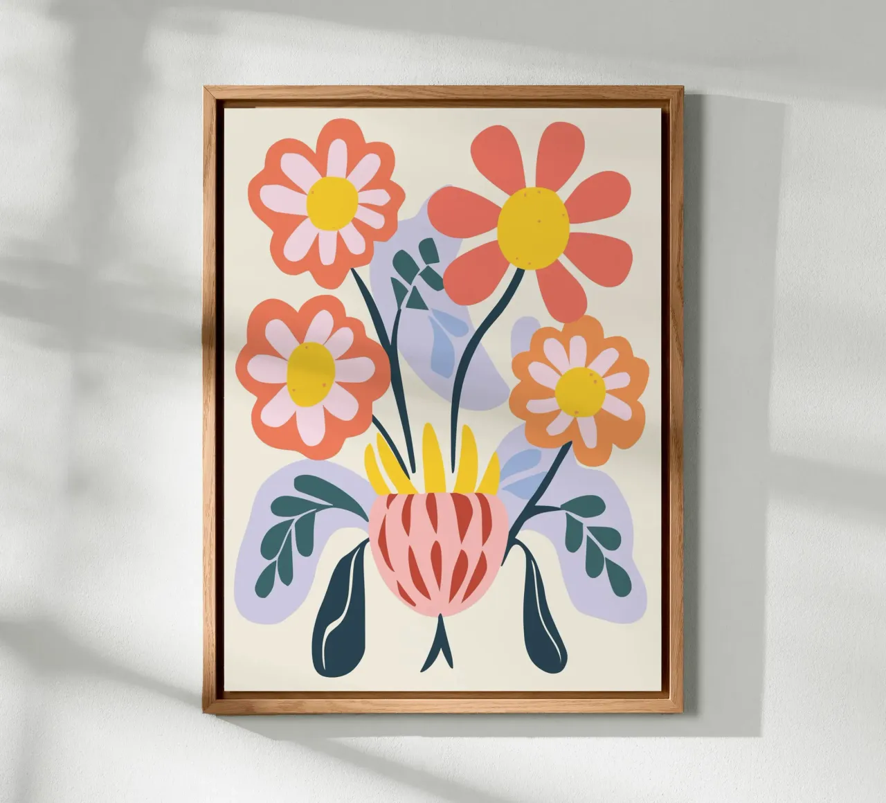 Vaso di fiori retrò - Allegro design floreale pannello forex da Whole©