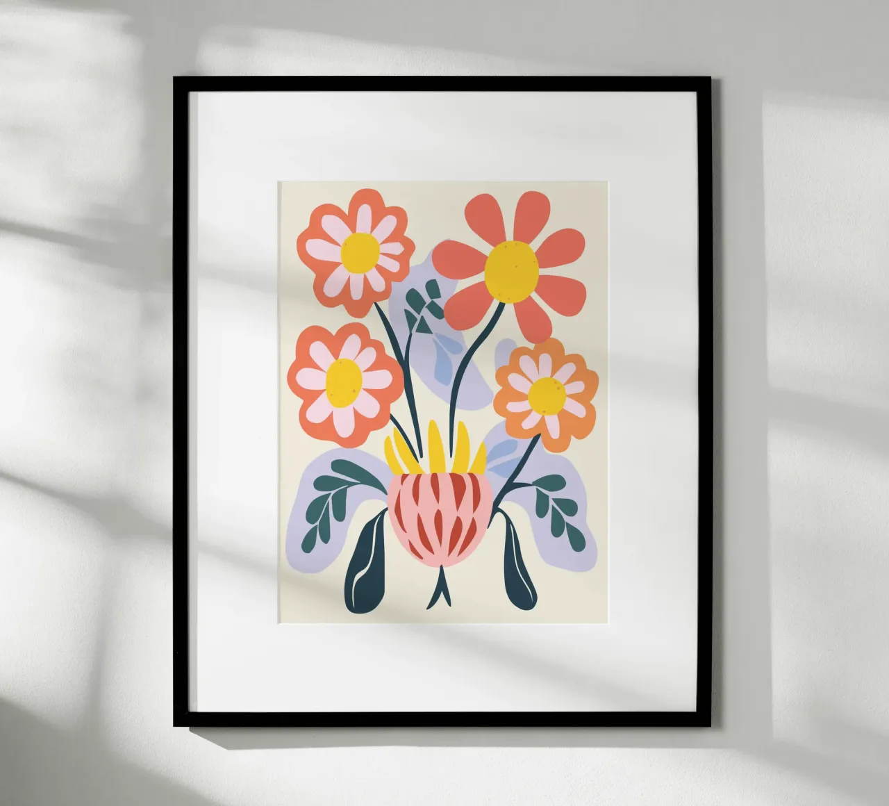 Vaso di fiori retrò - Allegro design floreale carta hahnemühle da Whole©