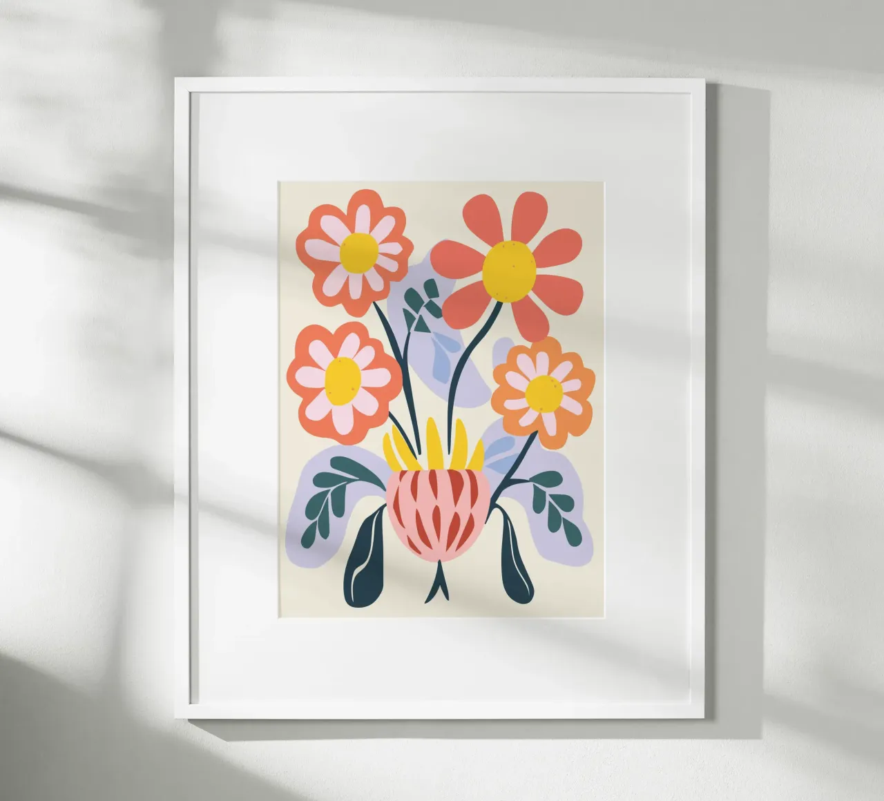 Vaso di fiori retrò - Allegro design floreale poster da Whole©
