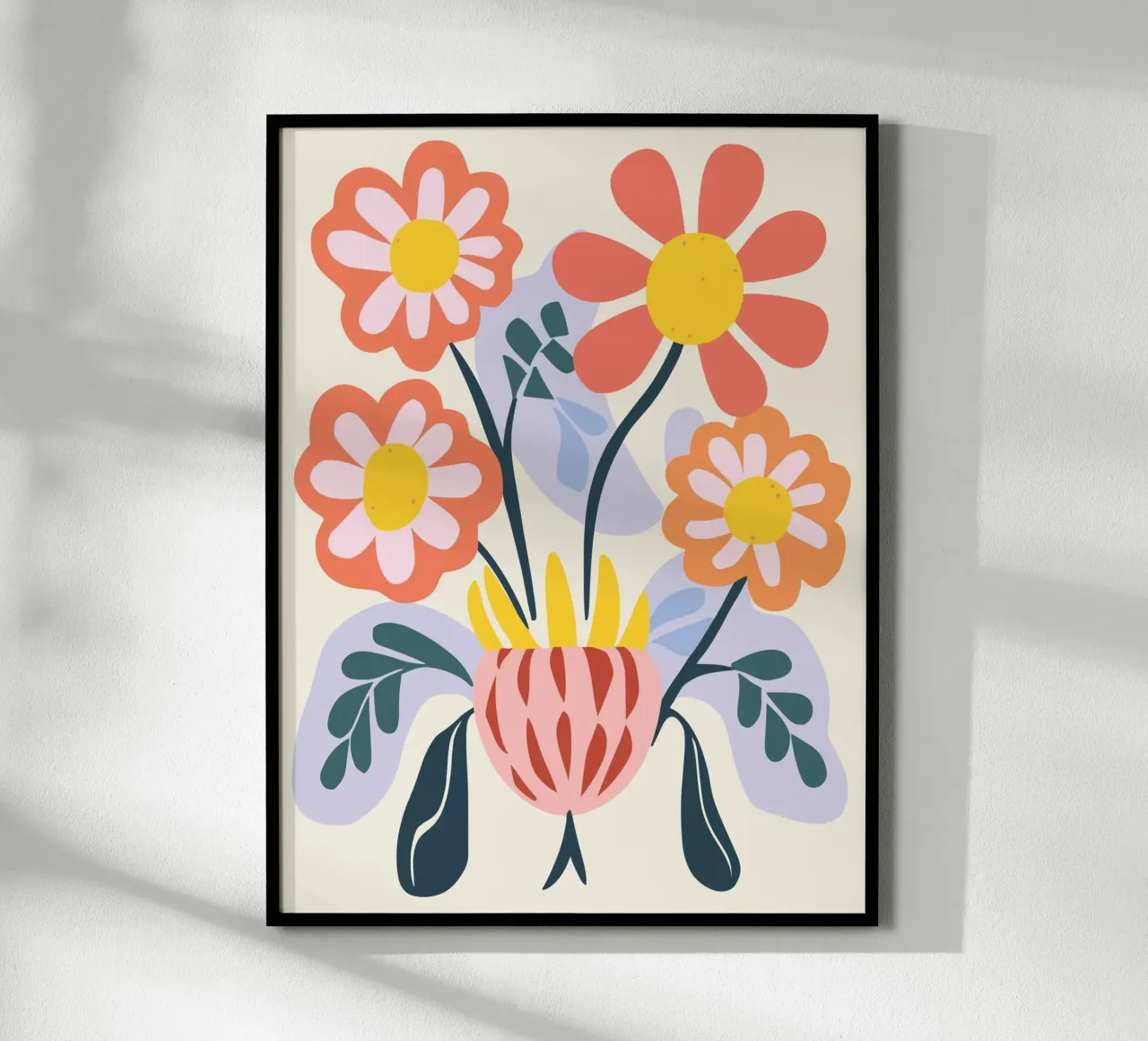 Vaso di fiori retrò - Allegro design floreale carta hahnemühle da Whole©