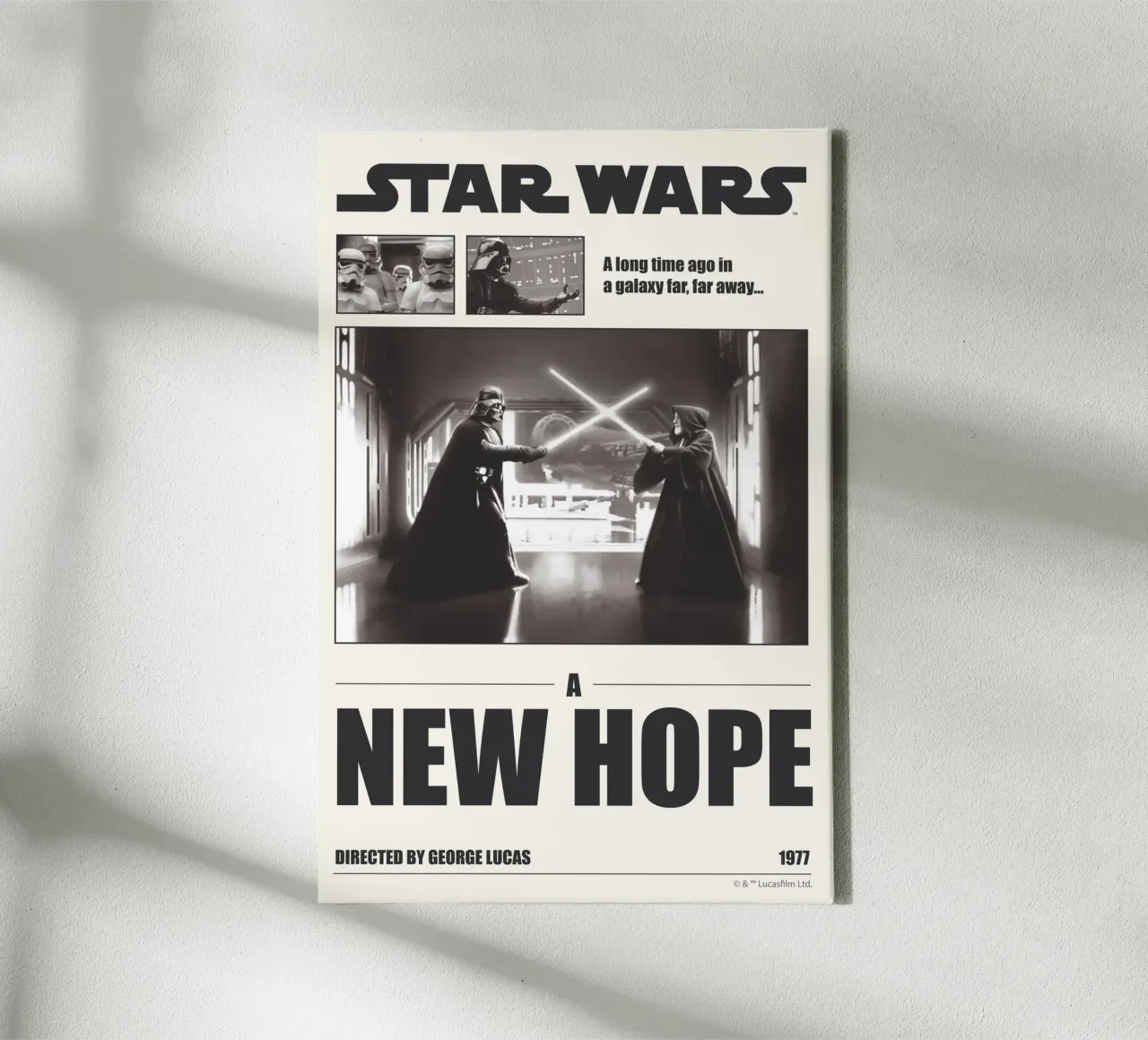 A long time ago... tela con Cornice a cassetta da Star Wars
