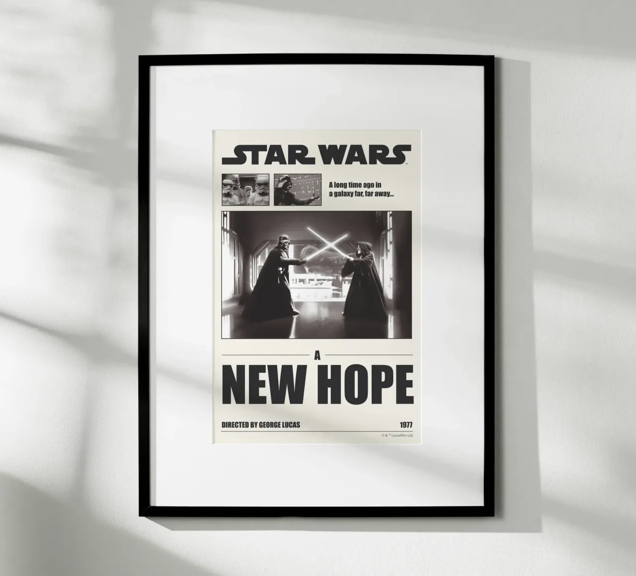 A long time ago... Poster mit Aluminium Rahmen von Star Wars