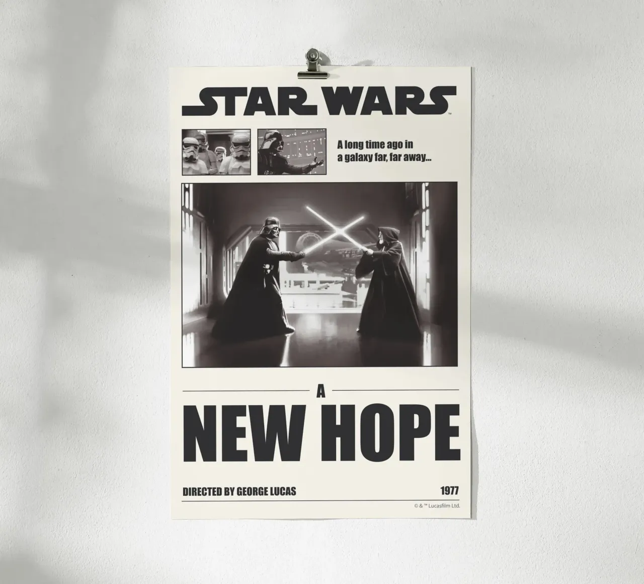 A long time ago... Poster mit Aluminium Rahmen von Star Wars