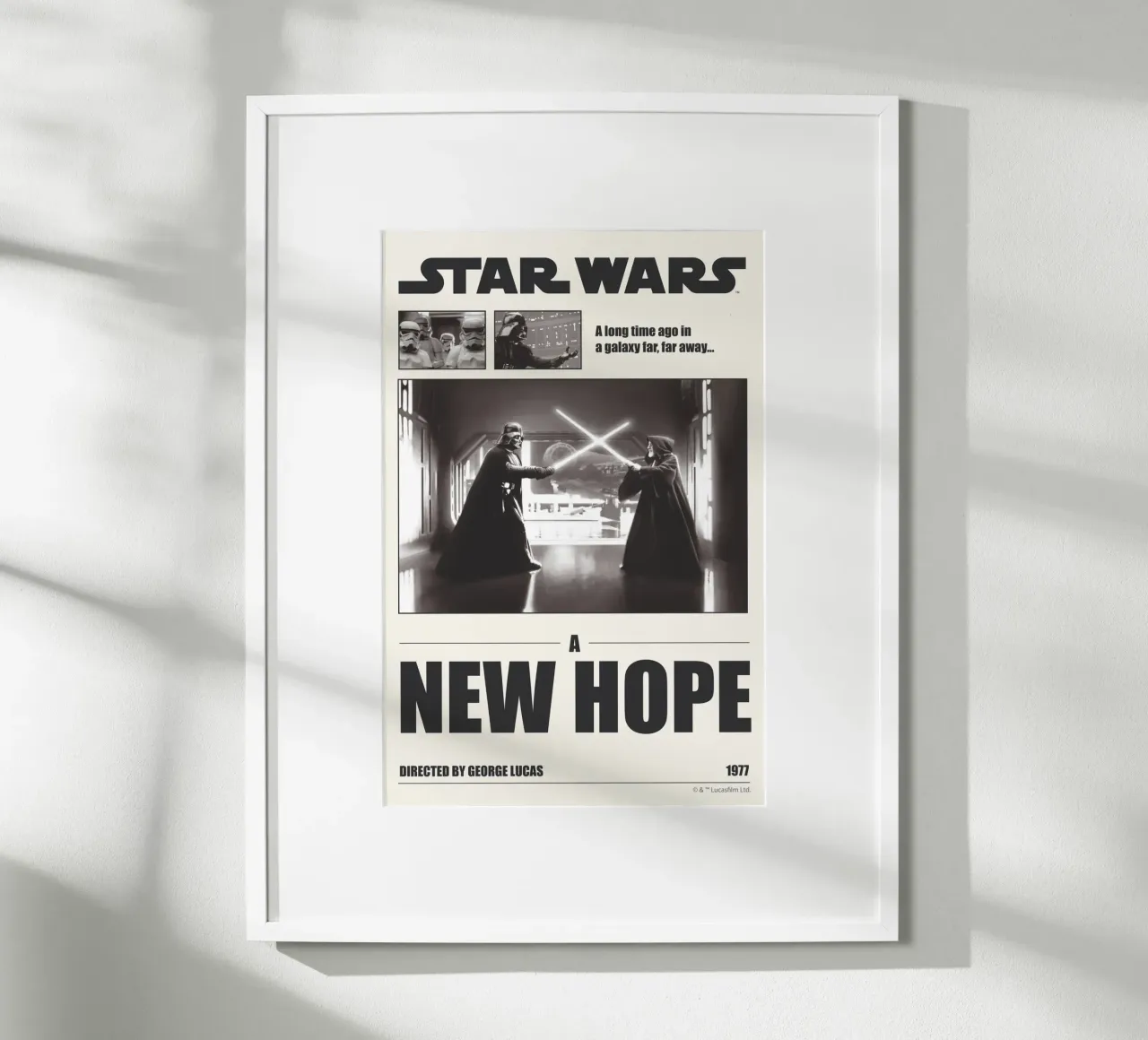 A long time ago... Poster mit Aluminium Rahmen von Star Wars