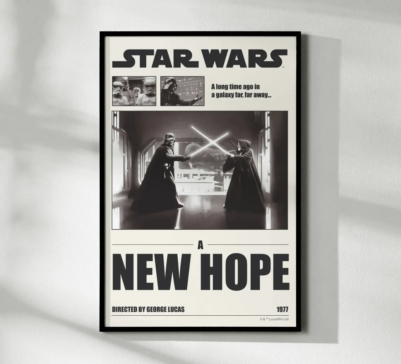 A long time ago... Poster mit Aluminium Rahmen von Star Wars