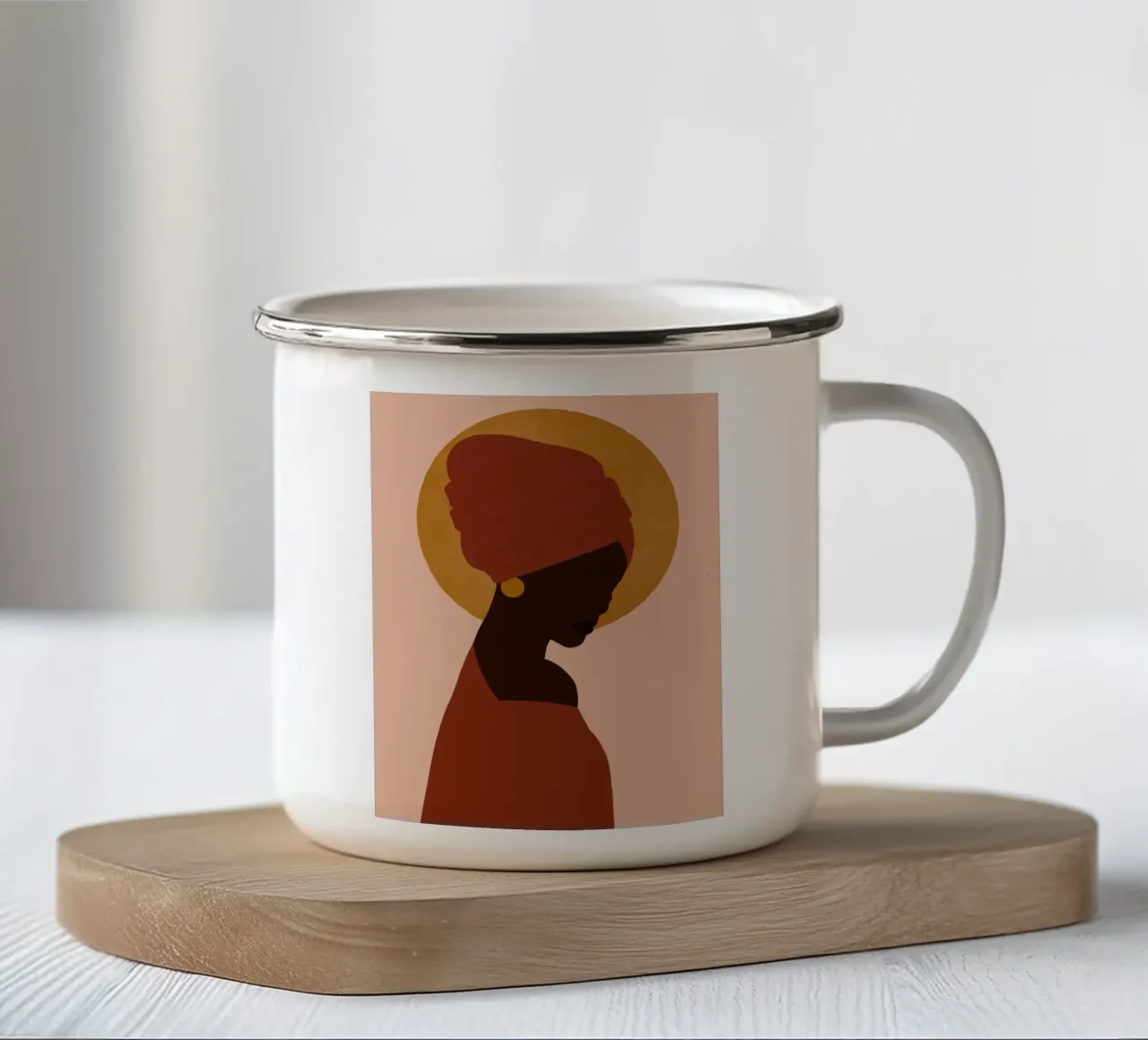 Afro Imana tazza in smalto da Mathudace Créas