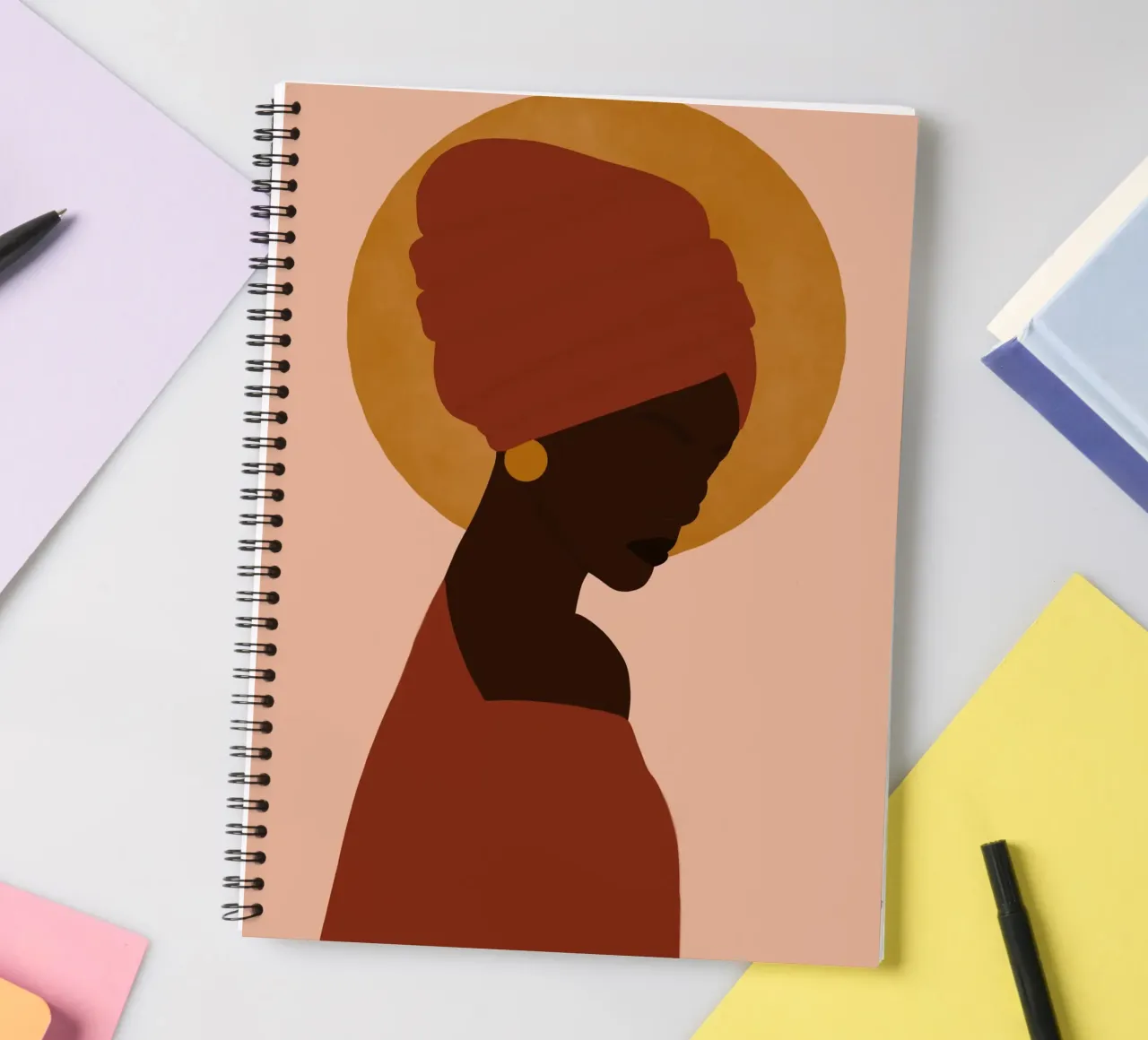 Afro Imana spiral notebook by Mathudace Créas