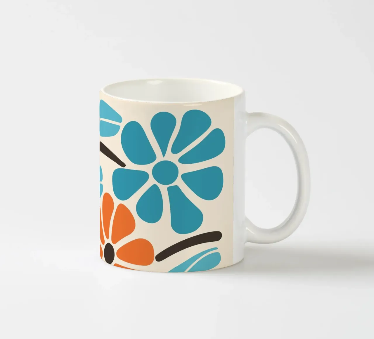 Motivo floreale colorato - Design moderno e retrò tazza in ceramica da Whole©