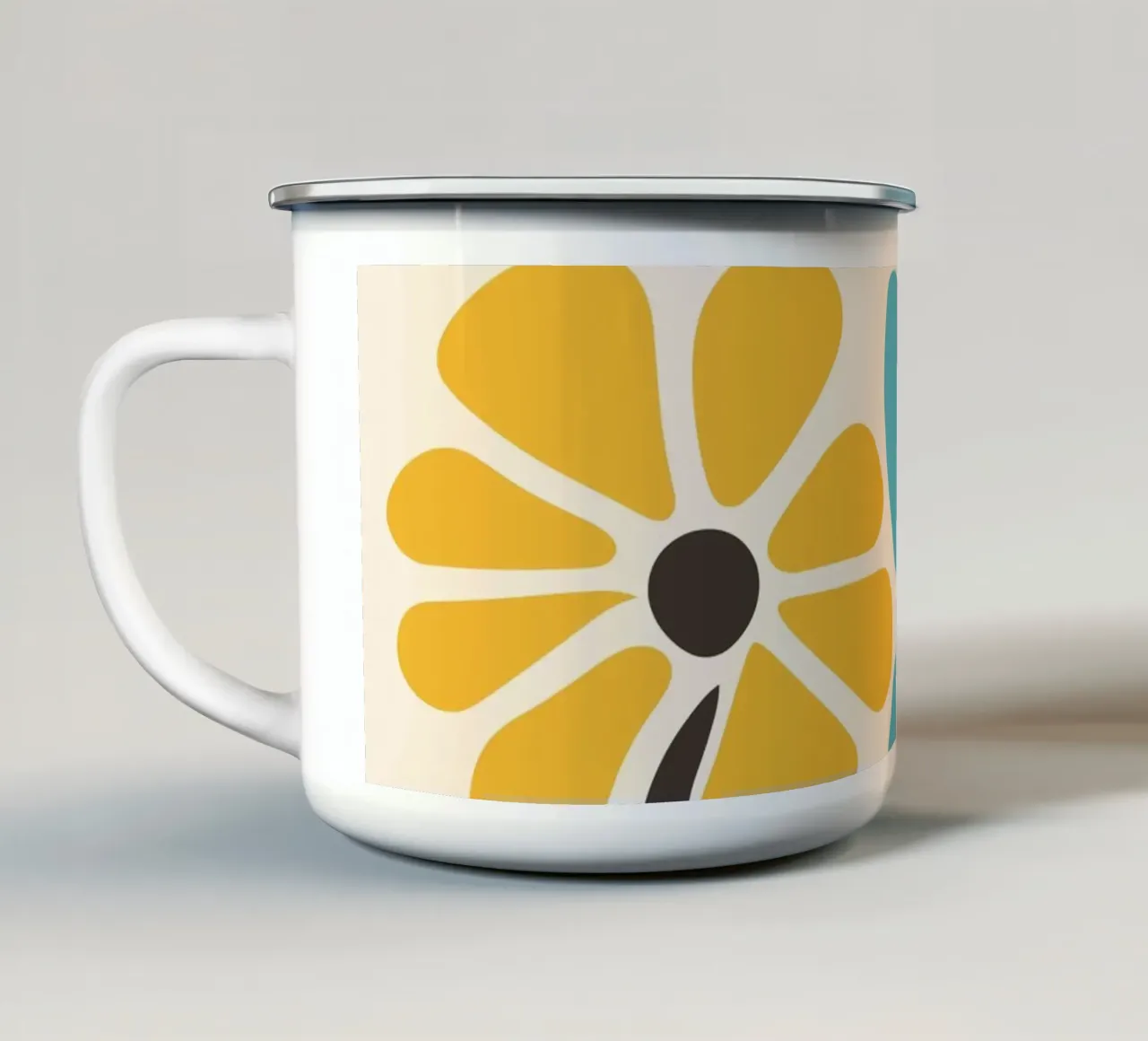 Motivo floreale colorato - Design moderno e retrò tazza in smalto da Whole©