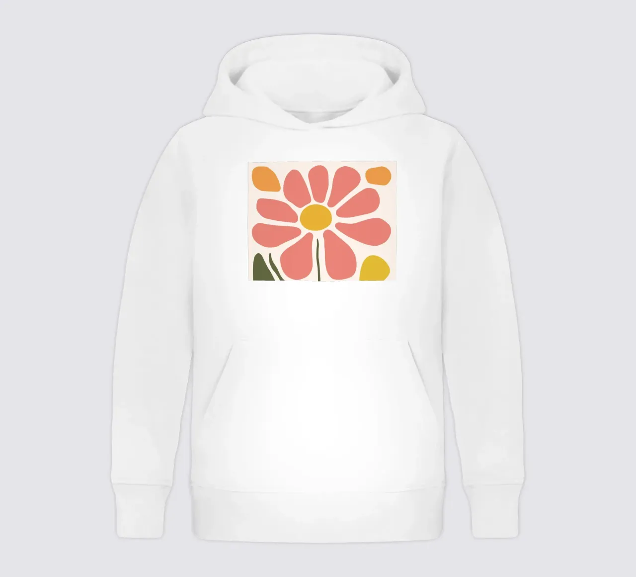 Abstract floral design - Minimalist retro art kids hoodie by Whole©