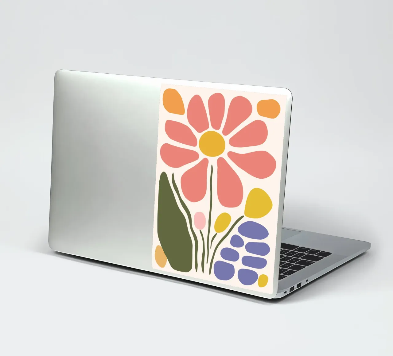 Design floral abstrait - art rétro minimaliste autocollant de Whole©