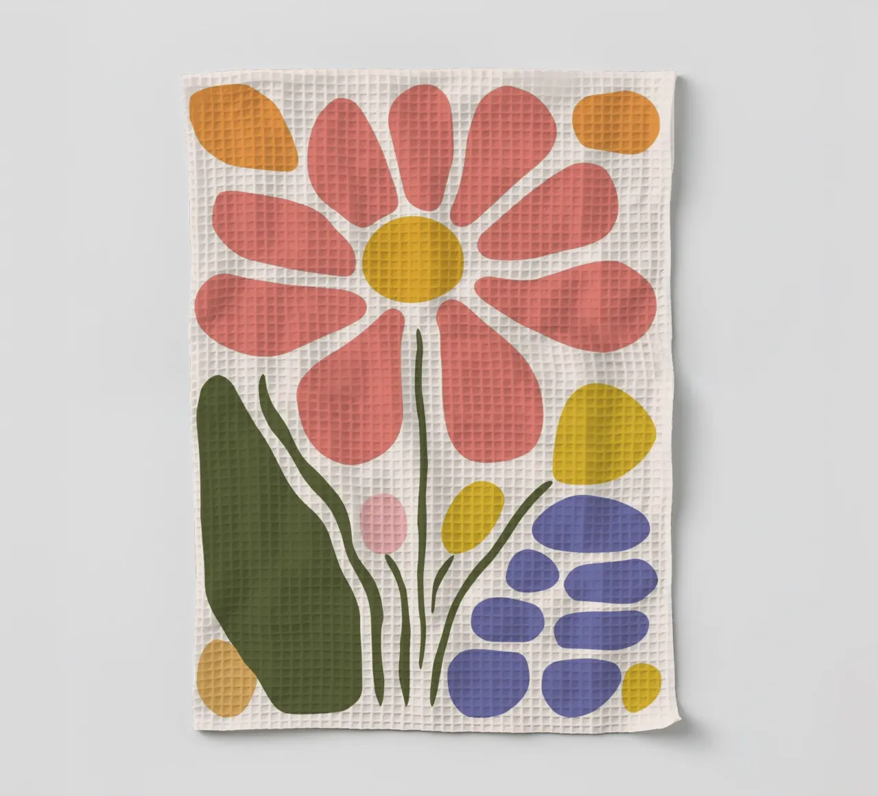 Design floral abstrait - art rétro minimaliste torchon de Whole©