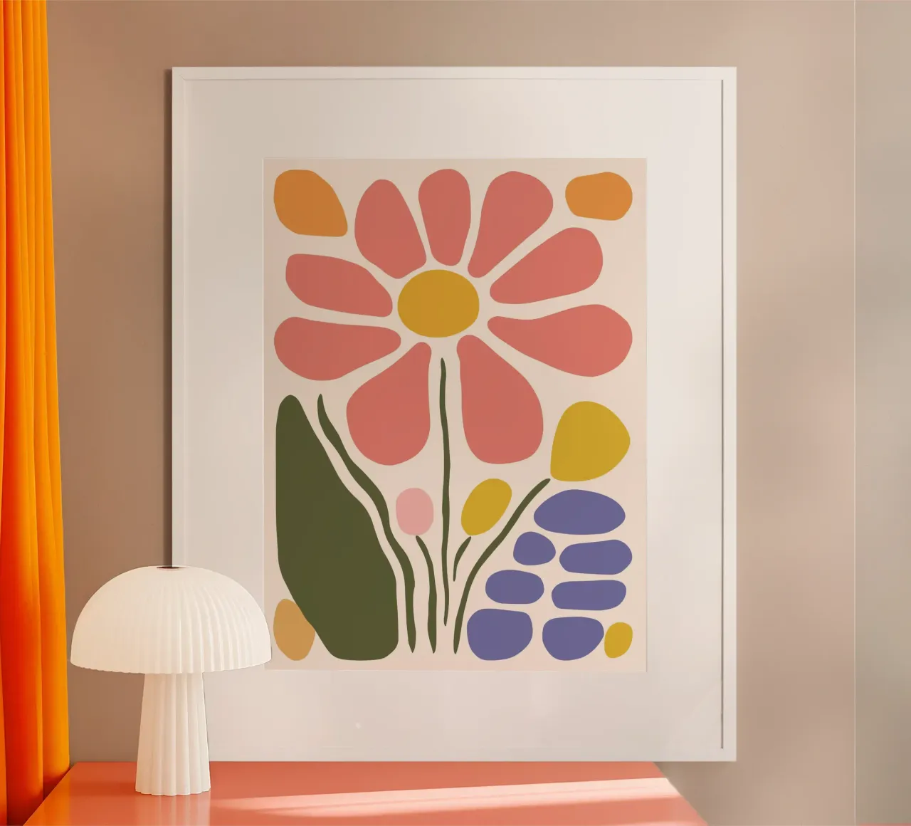 Abstract floral design - Minimalist retro art hahnemühle by Whole©