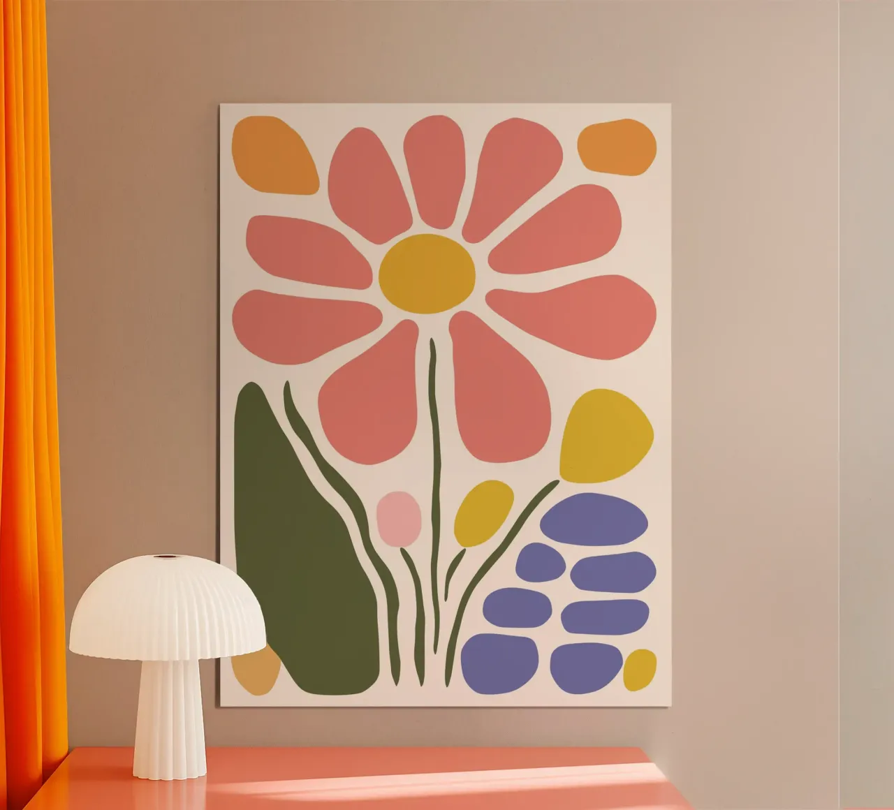 Abstract floral design - Minimalist retro art hahnemühle by Whole©