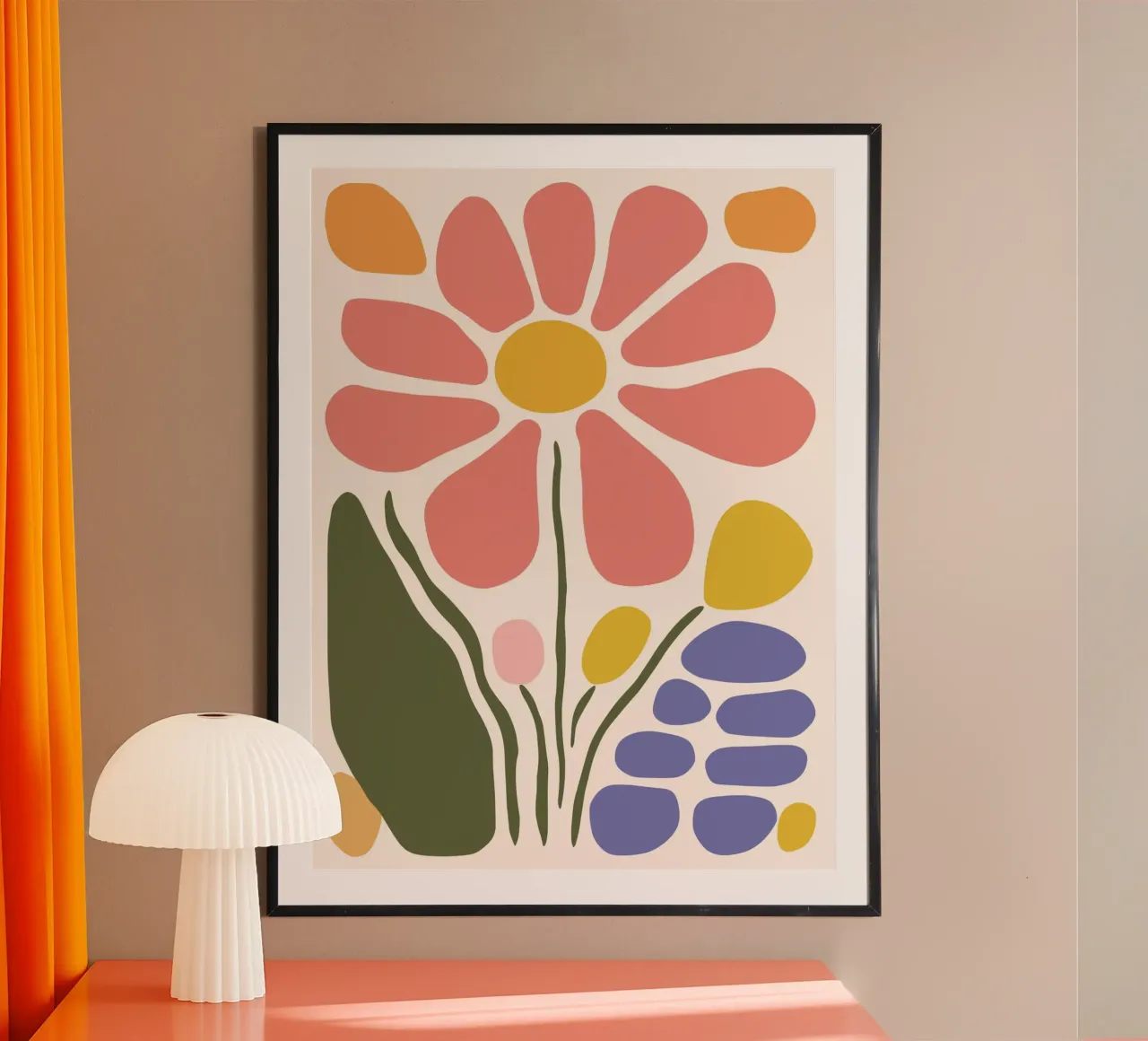 Abstract floral design - Minimalist retro art hahnemühle by Whole©