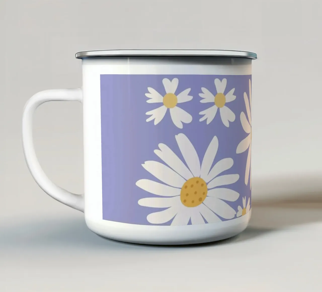 Poster con margherita - Arte floreale d'epoca tazza in smalto da Whole©